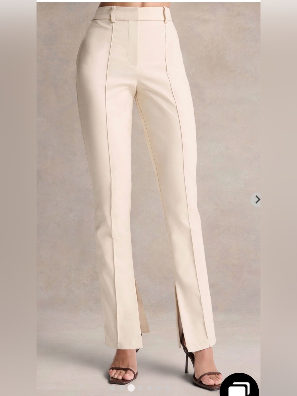 Club London Tailored Cream High-Rise Trousers for Women